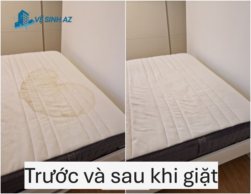 Trước và sau khi vệ sinh nệm tại VesinhAZ Trước và sau khi vệ sinh nệm tại VesinhAZ