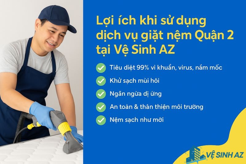 Nhiều lợi ích khi dùng dịch vụ giặt nệm quận 2 Nhiều lợi ích khi dùng dịch vụ giặt nệm quận 2